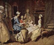 Joseph Highmore Pamela teaching her children Sweden oil painting artist